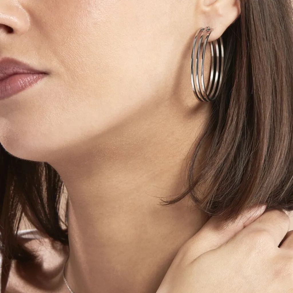 Histoire d'Or Créoles Adel acier blanc Best