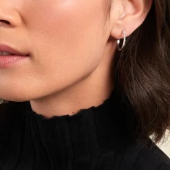 Histoire d'Or Créoles Ahab Argent Blanc Oxyde De Zirconium Discount