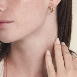 Histoire d'Or Créoles Ajania Or Jaune Sale