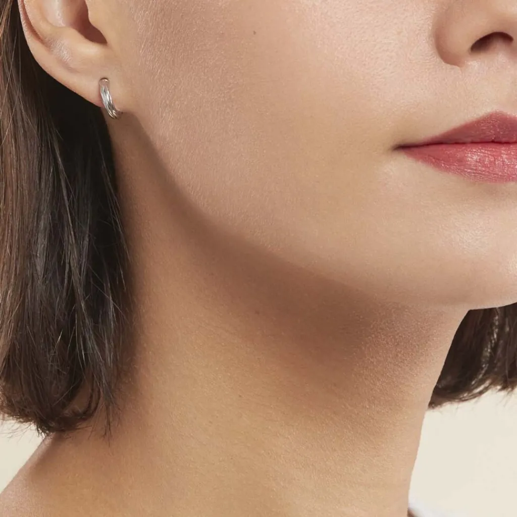 Histoire d'Or Créoles Ananas Or Blanc Discount