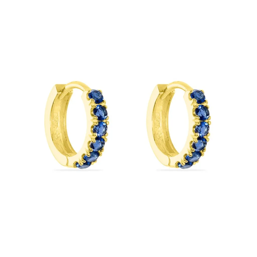 Histoire d'Or Créoles Andgelina Rondes Or Jaune Oxyde De Zirconium or jaune oxyde bleu Hot