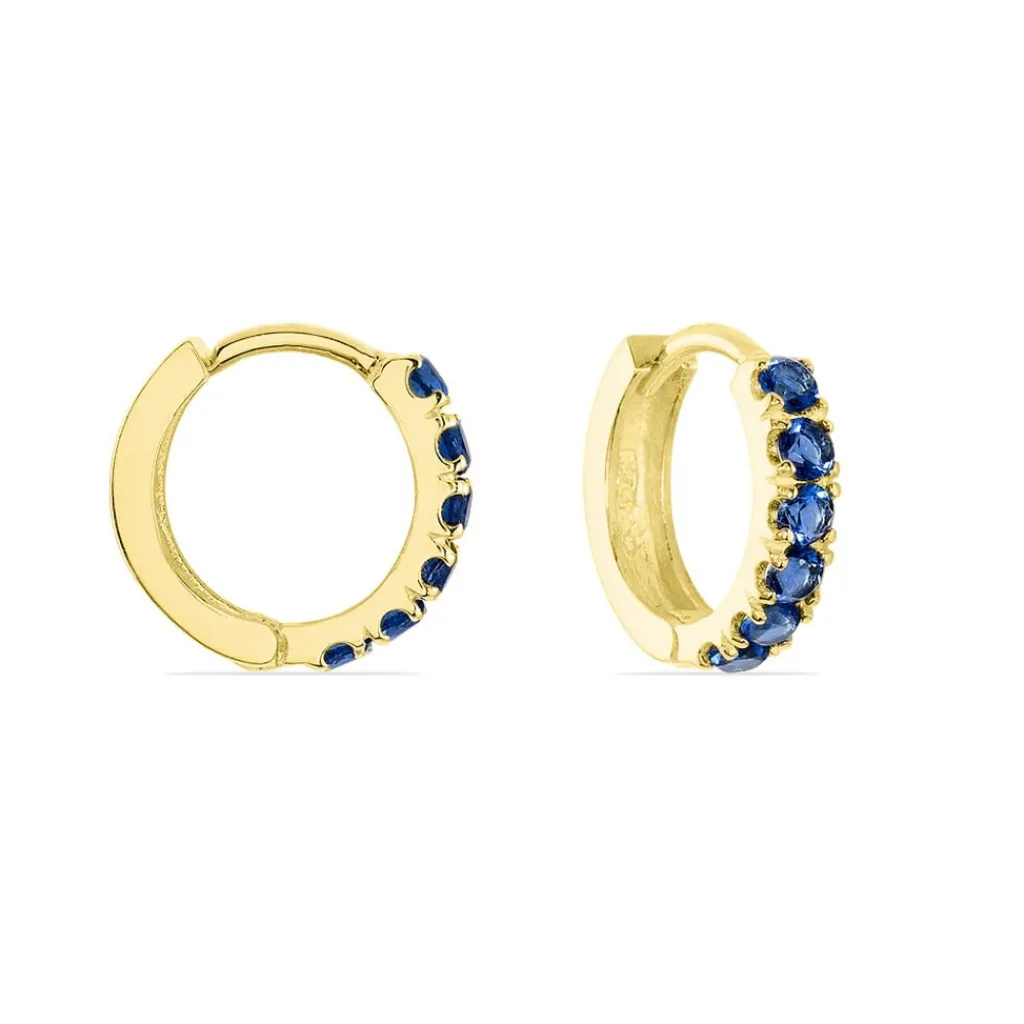 Histoire d'Or Créoles Andgelina Rondes Or Jaune Oxyde De Zirconium or jaune oxyde bleu Hot