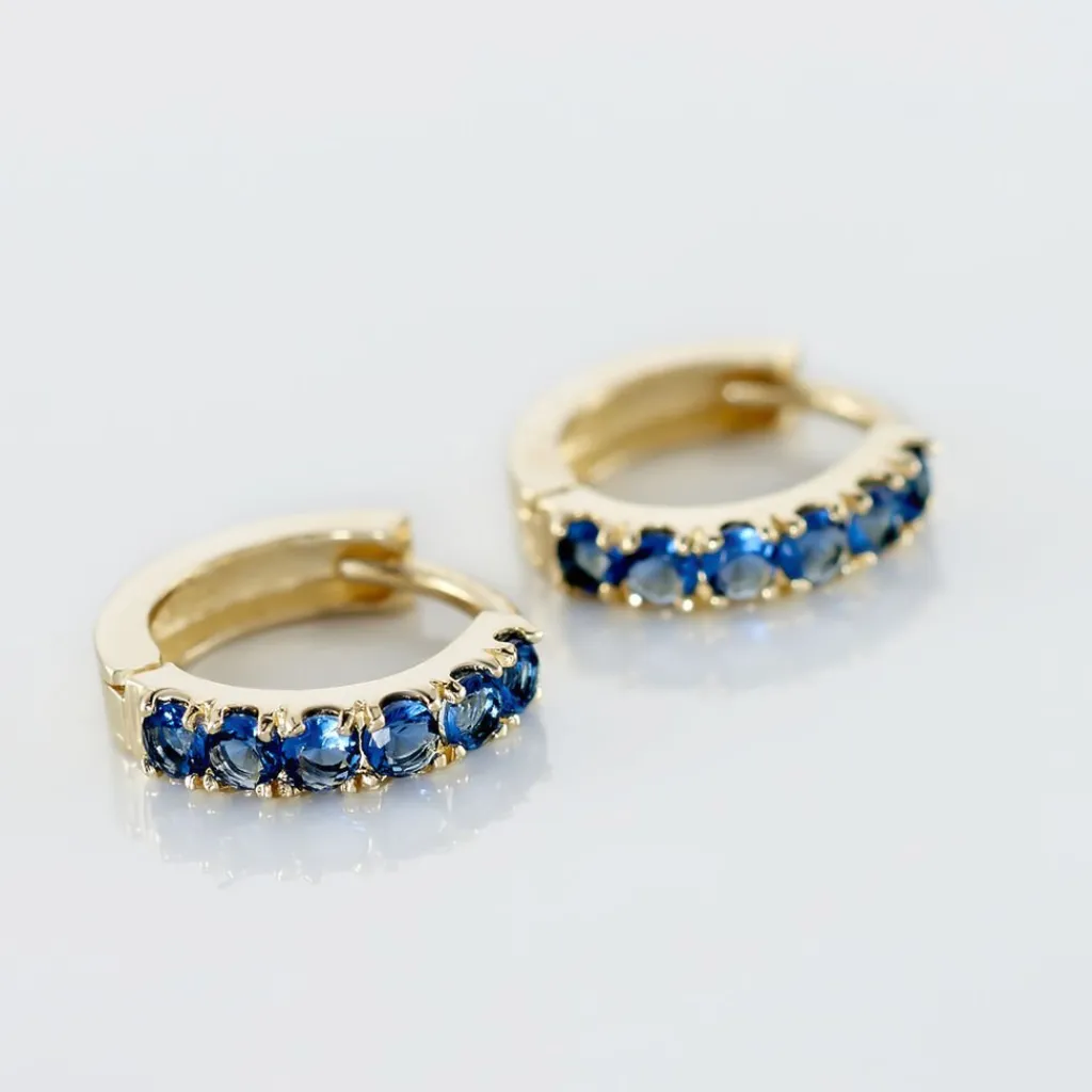 Histoire d'Or Créoles Andgelina Rondes Or Jaune Oxyde De Zirconium or jaune oxyde bleu Hot