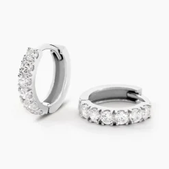 Histoire d'Or Créoles Andgelina Rondes De Zirconium or blanc oxyde Clearance