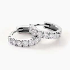 Histoire d'Or Créoles Andgelina Rondes De Zirconium or blanc oxyde Clearance