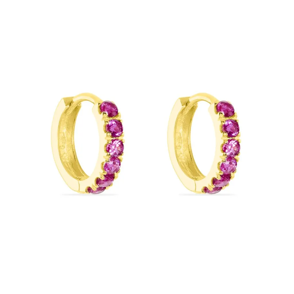 Histoire d'Or Créoles Andgelina Rondes Or Jaune Oxyde De Zirconium or jaune oxyde rose Online