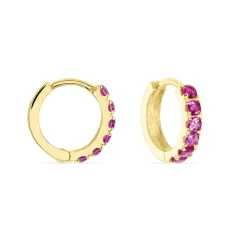 Histoire d'Or Créoles Andgelina Rondes Or Jaune Oxyde De Zirconium or jaune oxyde rose Online