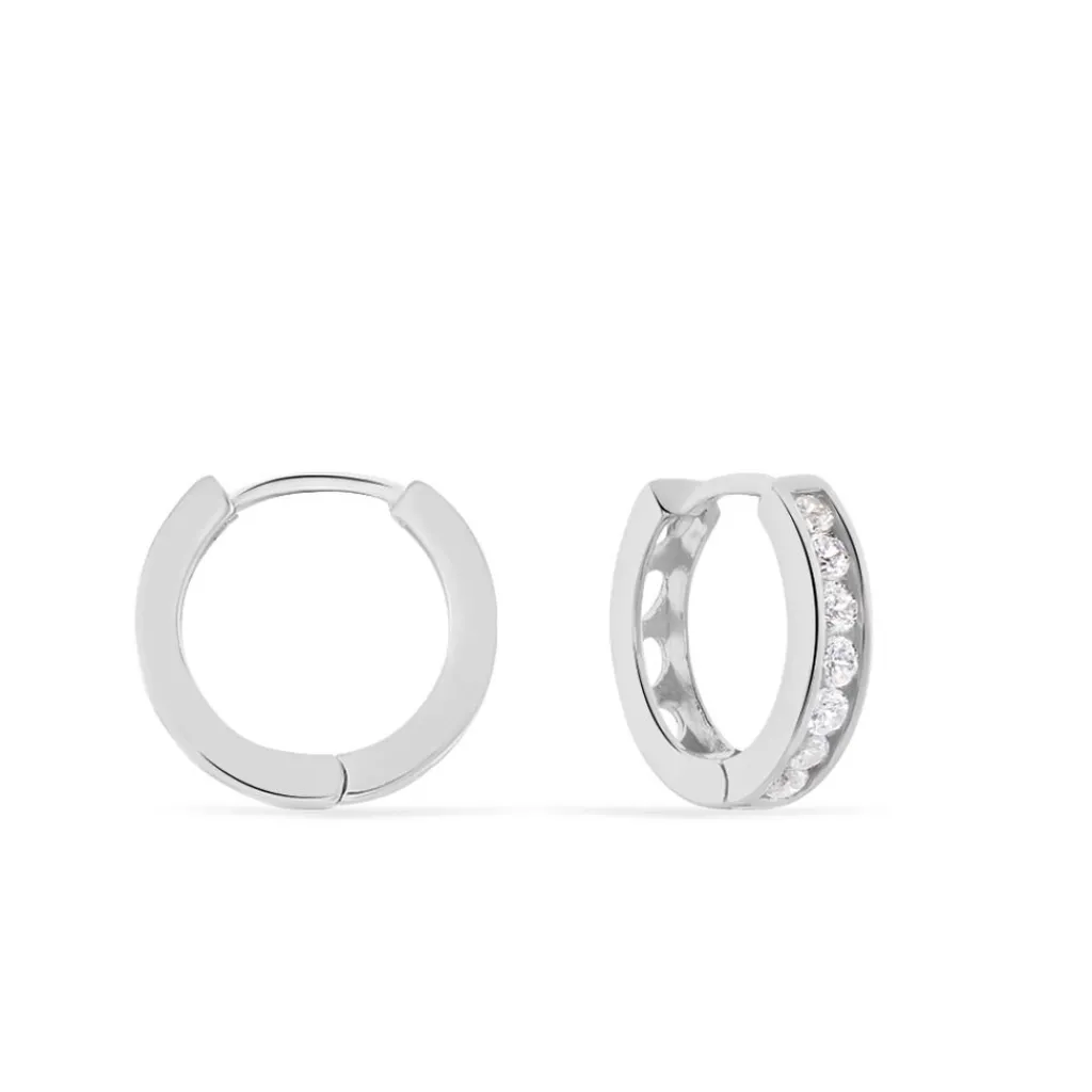 Histoire d'Or Créoles Anne-sixtine Argent Blanc Oxyde De Zirconium Outlet