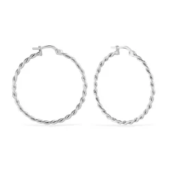 Histoire d'Or Créoles Argent Blanc Abie Sale