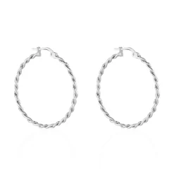 Histoire d'Or Créoles Argent Blanc Abie Sale