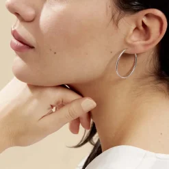 Histoire d'Or Créoles Argent Blanc Agathe Outlet