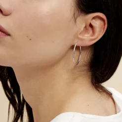 Histoire d'Or Créoles Argent Blanc Agathe Outlet