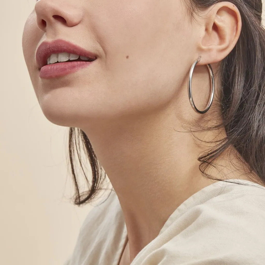 Histoire d'Or Créoles Argent Blanc Anne New