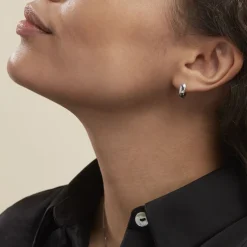 Histoire d'Or Créoles Ava argent blanc