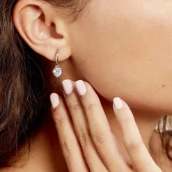 Histoire d'Or Créoles Argent Blanc Dahud Oxydes De Zirconium New