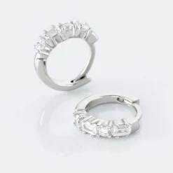 Histoire d'Or Créoles Argent Blanc Derren Oxydes De Zirconium New