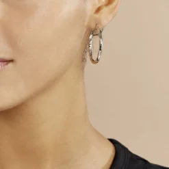 Histoire d'Or Créoles Argent Blanc Diane Outlet