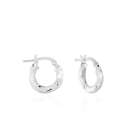 Histoire d'Or Créoles Diane argent blanc Outlet