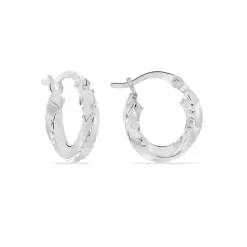 Histoire d'Or Créoles Diane argent blanc Outlet