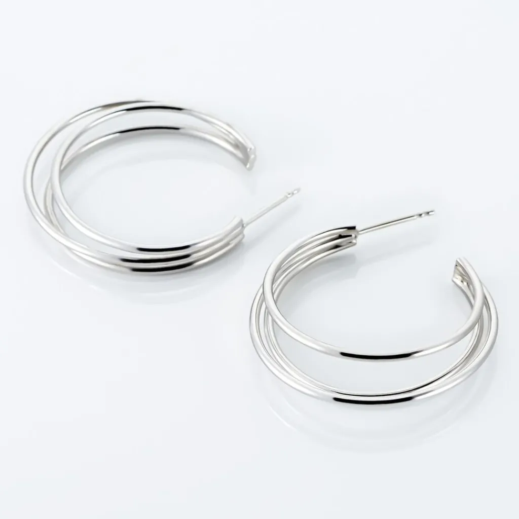 Histoire d'Or Créoles Argent Blanc Jukka New