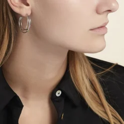 Histoire d'Or Créoles Argent Blanc Jukka New