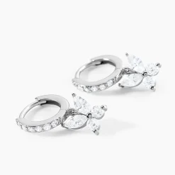 Histoire d'Or Créoles Argent Blanc Karitate Oxydes De Zirconium Discount