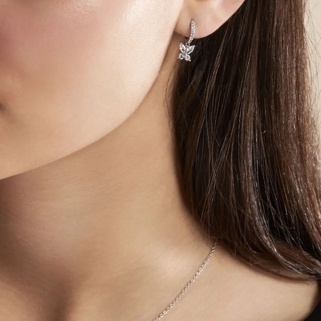 Histoire d'Or Créoles Argent Blanc Karitate Oxydes De Zirconium Discount