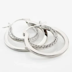 Histoire d'Or Créoles Argent Blanc Linnette Oxydes De Zirconium Outlet