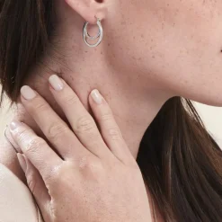 Histoire d'Or Créoles Argent Blanc Linnette Oxydes De Zirconium Outlet