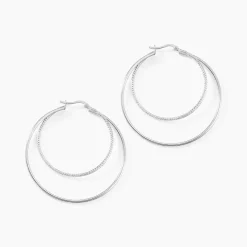 Histoire d'Or Créoles Argent Blanc Marjorie Sale