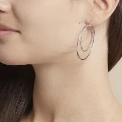 Histoire d'Or Créoles Argent Blanc Marjorie Sale