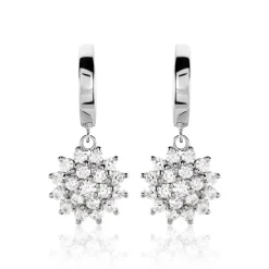 Histoire d'Or Créoles Argent Blanc Maximille Oxydes De Zirconium Outlet