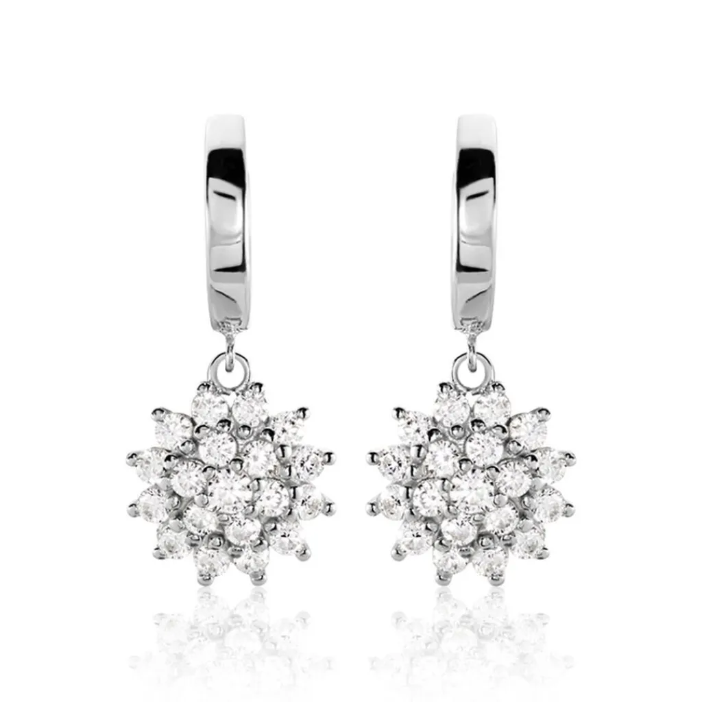 Histoire d'Or Créoles Argent Blanc Maximille Oxydes De Zirconium Outlet