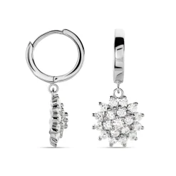 Histoire d'Or Créoles Argent Blanc Maximille Oxydes De Zirconium Outlet