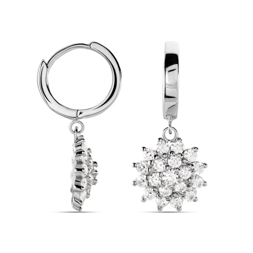 Histoire d'Or Créoles Argent Blanc Maximille Oxydes De Zirconium Outlet