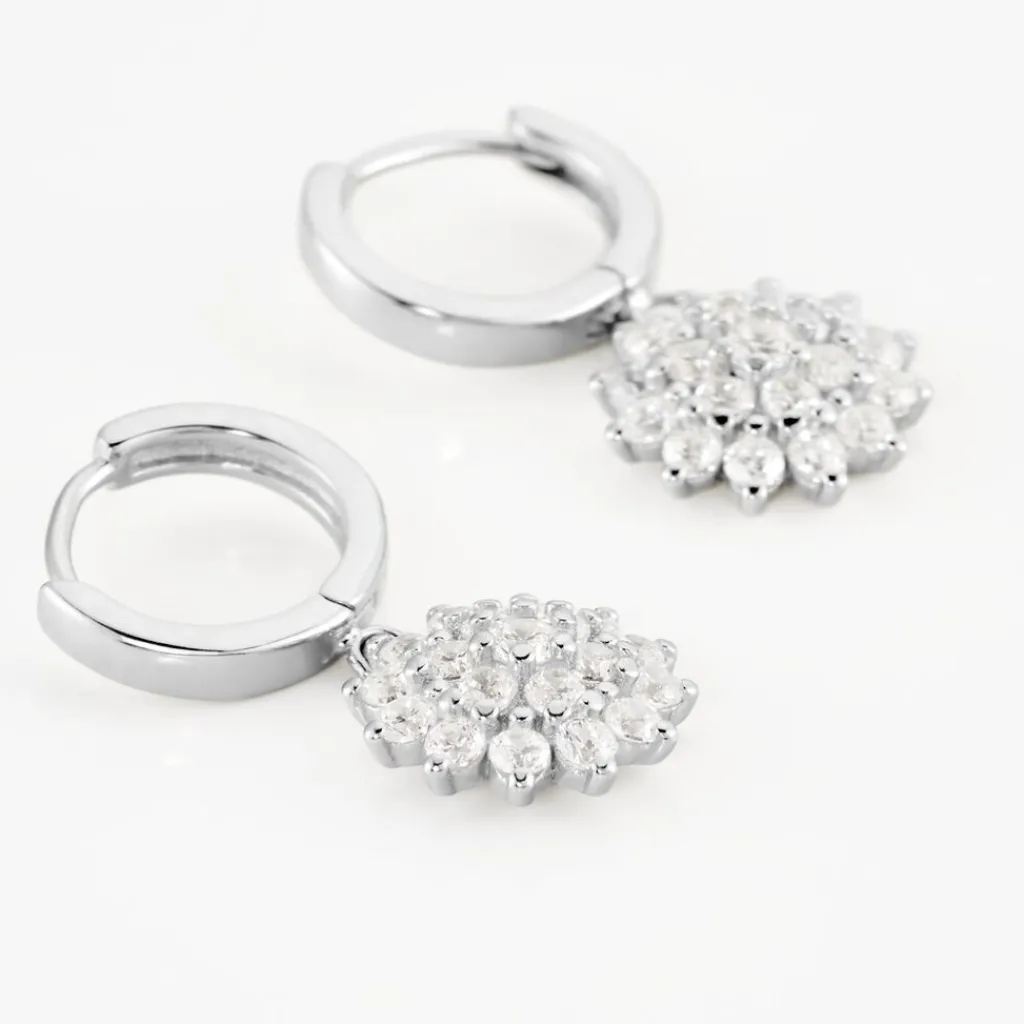 Histoire d'Or Créoles Argent Blanc Maximille Oxydes De Zirconium Outlet