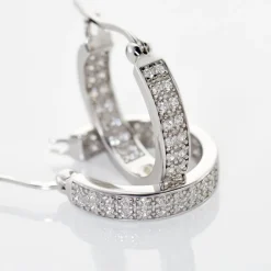 Histoire d'Or Créoles Argent Blanc Menelas Oxydes De Zirconium Discount