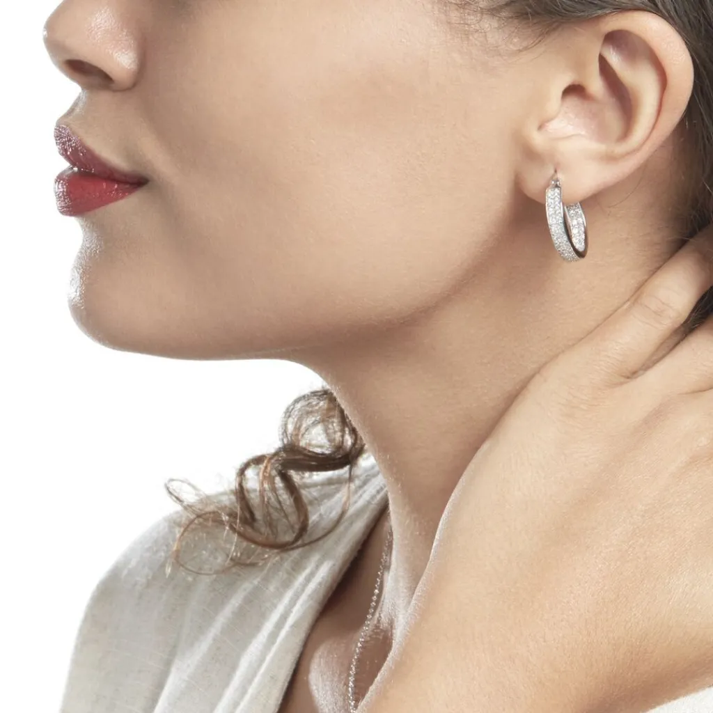 Histoire d'Or Créoles Argent Blanc Menelas Oxydes De Zirconium Discount