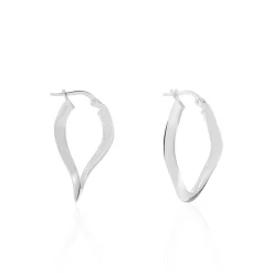 Histoire d'Or Créoles Argent Blanc Olivia Clearance