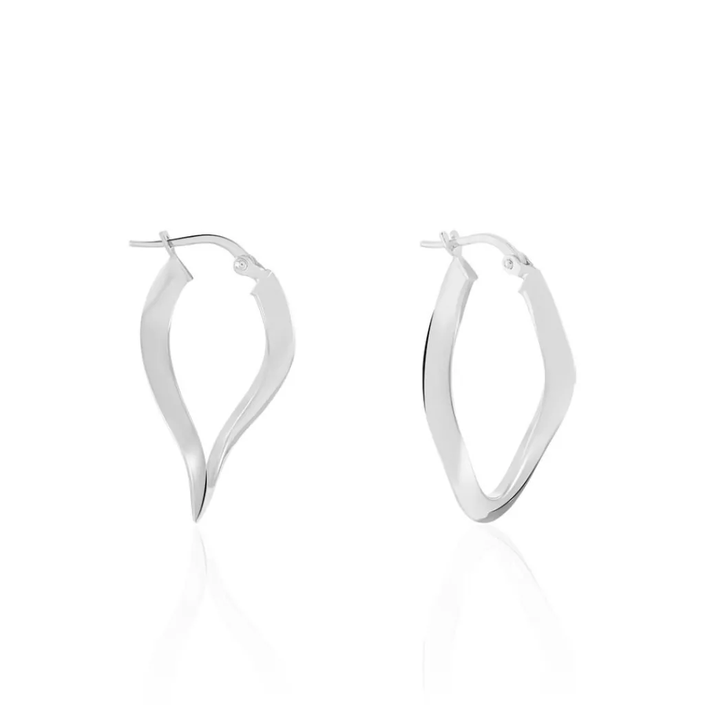 Histoire d'Or Créoles Argent Blanc Olivia Clearance