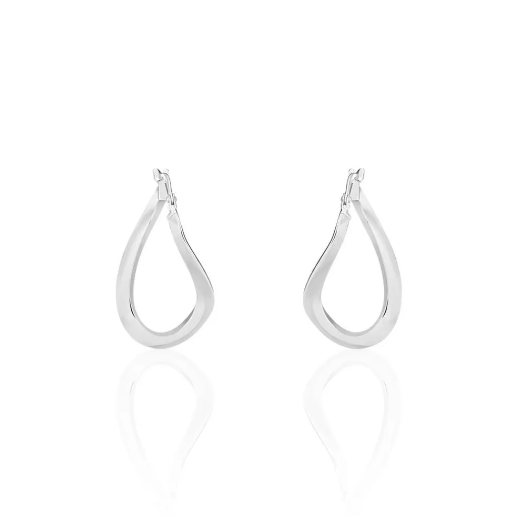 Histoire d'Or Créoles Argent Blanc Olivia Clearance