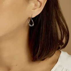 Histoire d'Or Créoles Argent Blanc Olivia Clearance