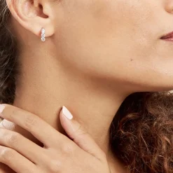 Histoire d'Or Créoles Argent Blanc Rosaure Oxydes De Zirconium Clearance