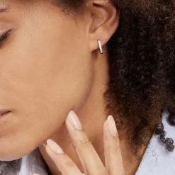 Histoire d'Or Créoles Argent Blanc Roshan Oxydes De Zirconium Outlet