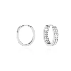 Histoire d'Or Créoles Argent Blanc Taki Oxydes De Zirconium Hot