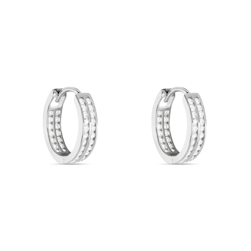 Histoire d'Or Créoles Argent Blanc Taki Oxydes De Zirconium Hot