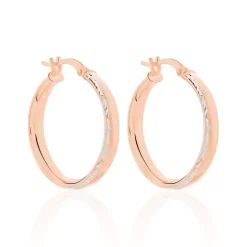 Histoire d'Or Créoles Argent Rose Ava Sale