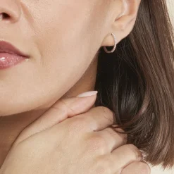 Histoire d'Or Créoles Aryanna Rondes or blanc diamant Clearance