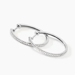 Histoire d'Or Créoles Aryanna Rondes or blanc diamant New