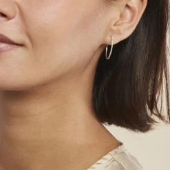 Histoire d'Or Créoles Aryanna Rondes or blanc diamant New